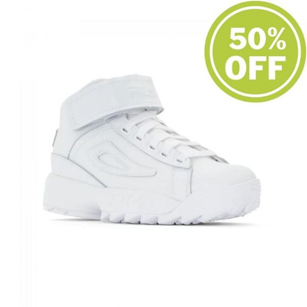 Fila D/2 Mid Velcro Mid-Cut Women's Disruptor - White,NZ 73-73509